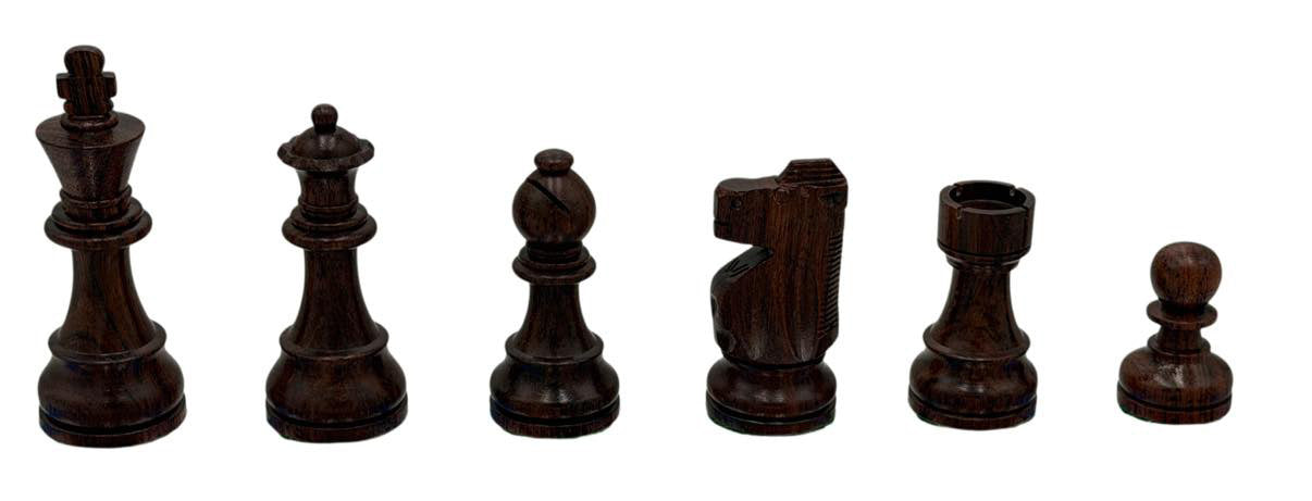 Staunton Chess Set Luxury Anjun Wood - 3X Weight - 4Q - 3 3/4 K