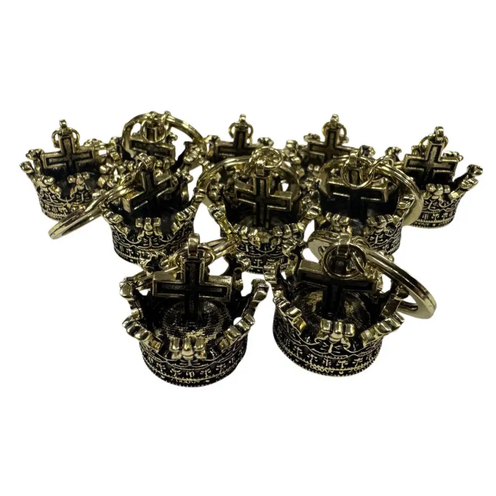 Gold Crown Chess King Keychain
