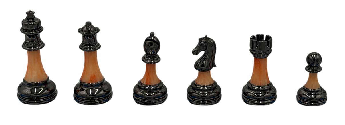 Classic Staunton Acrylic & Metal Heavy Chess Pieces