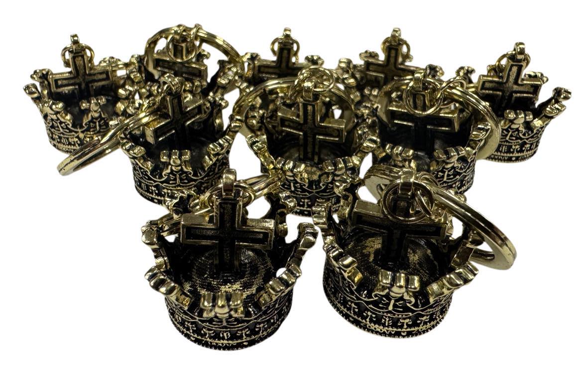 Gold Crown Chess King Keychain