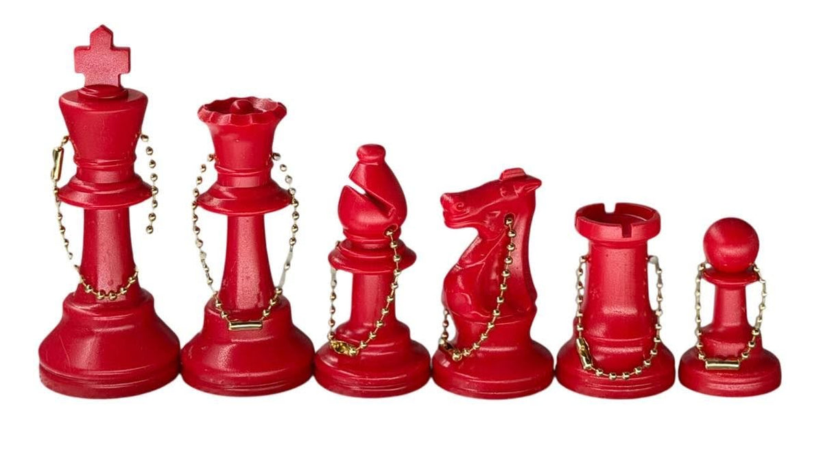 Full-Side Plastic Chess Keychain Set – Color Choice, Double Queens