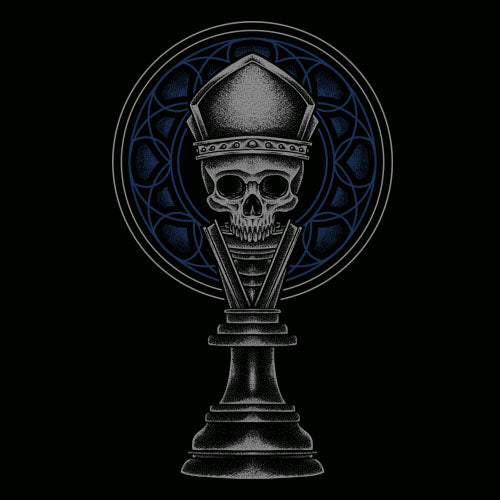 Short Sleeve Skeleton Bishop T-Shirt by Chess Gorilla