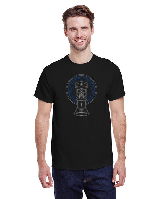 Short Sleeve Skeleton Rook T-Shirt by Chess Gorilla