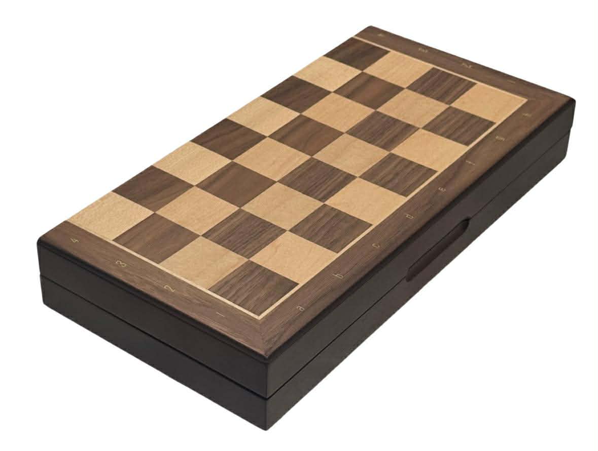 Walnut Magnetic Folding Chess Set & Board