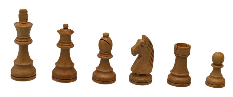 3 7/8" King Wood Staunton Chess Pieces