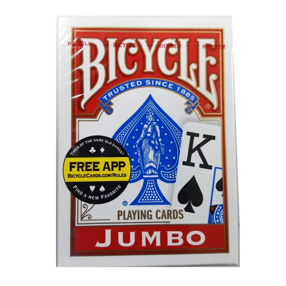 Bicycle Poker Jumbo Index Playing Cards - Red