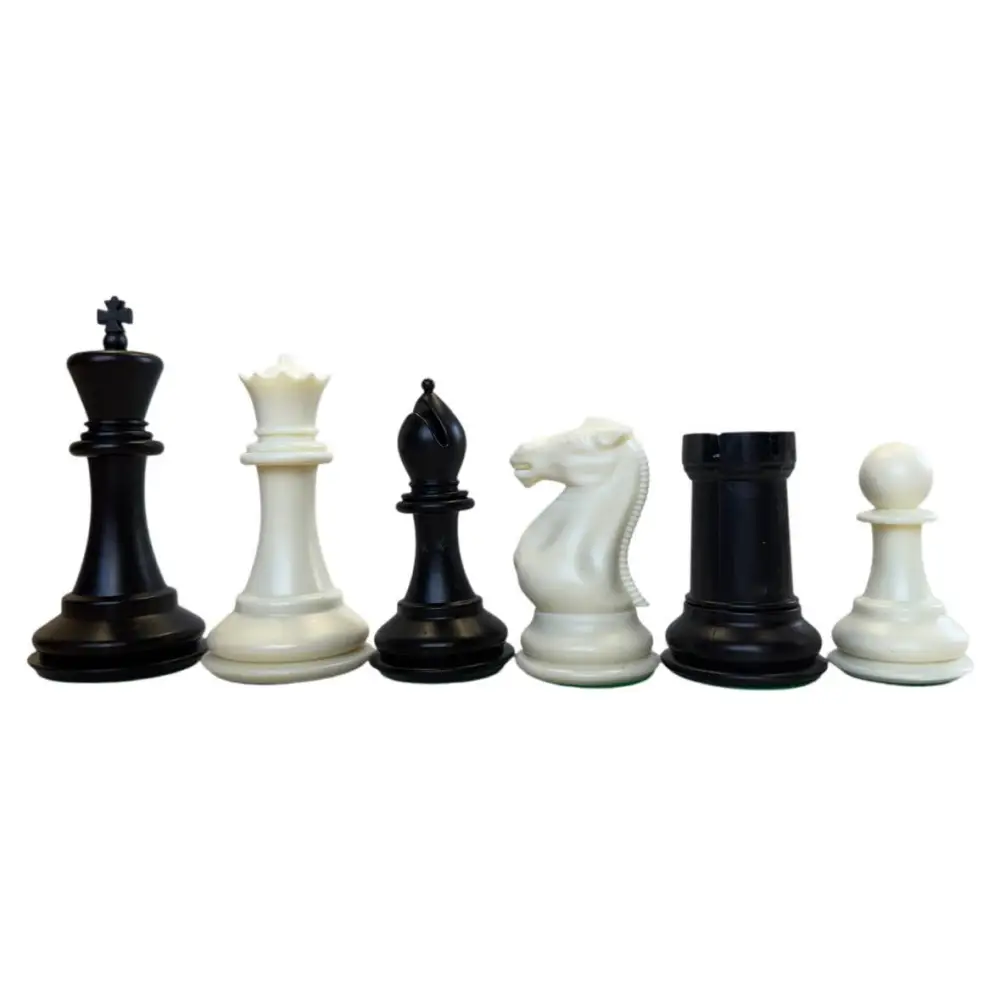 Big Knight - Plastic Chess Set - Heavily Weighted 3lbs + - 3 3/4 King - Chess Pieces