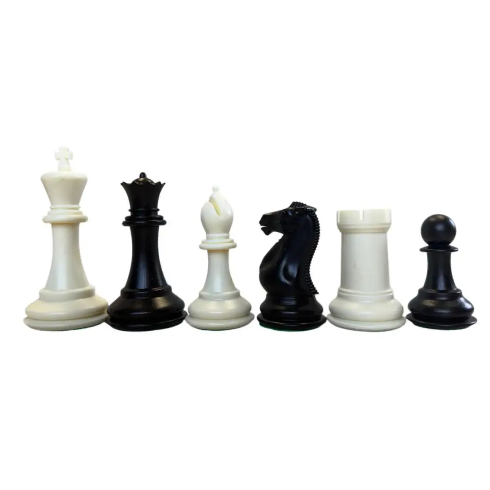 Big Knight - Plastic Chess Set - Heavily Weighted 3lbs + - 3 3/4 King - Chess Pieces