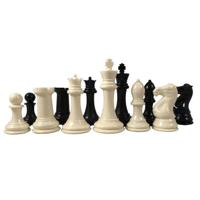 Big Knight - Plastic Chess Set - Heavily Weighted 3lbs + - 3 3/4 King - Chess Pieces