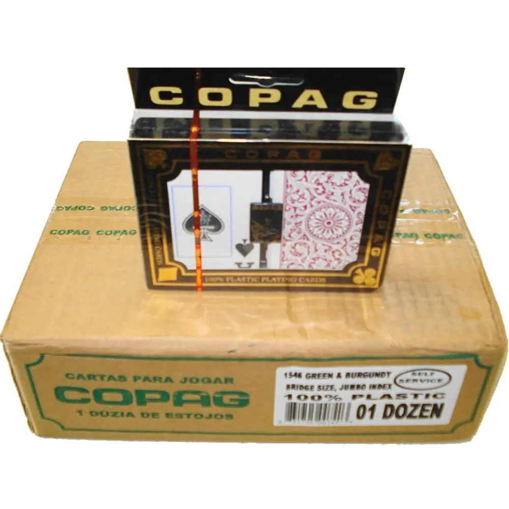 Bridge Super Index 1546 Green Burgundy 12 Setups COPAG Case