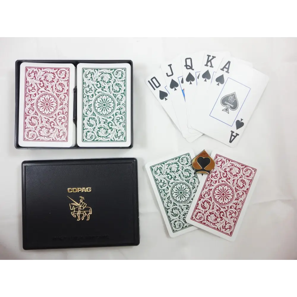 Bridge Super Index 1546 Green Burgundy 12 Setups COPAG Case