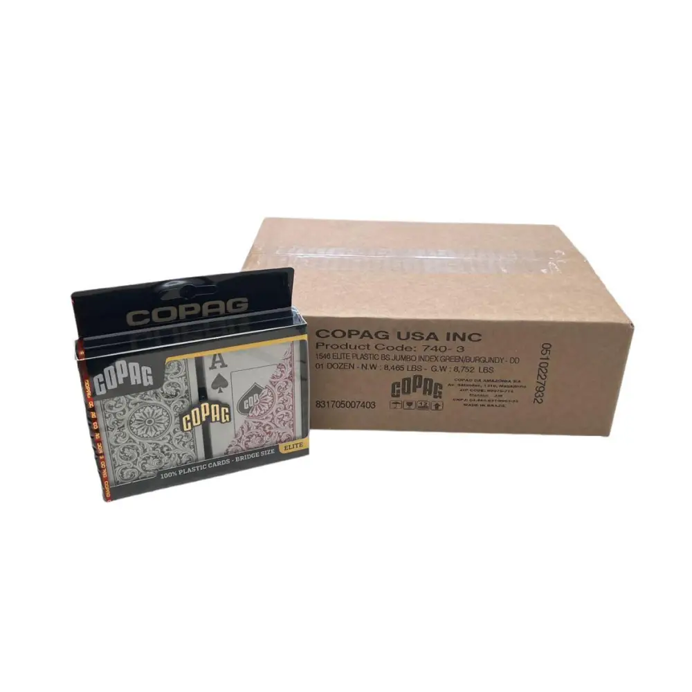 Bridge Super Index 1546 Green Burgundy 12 Setups COPAG Case