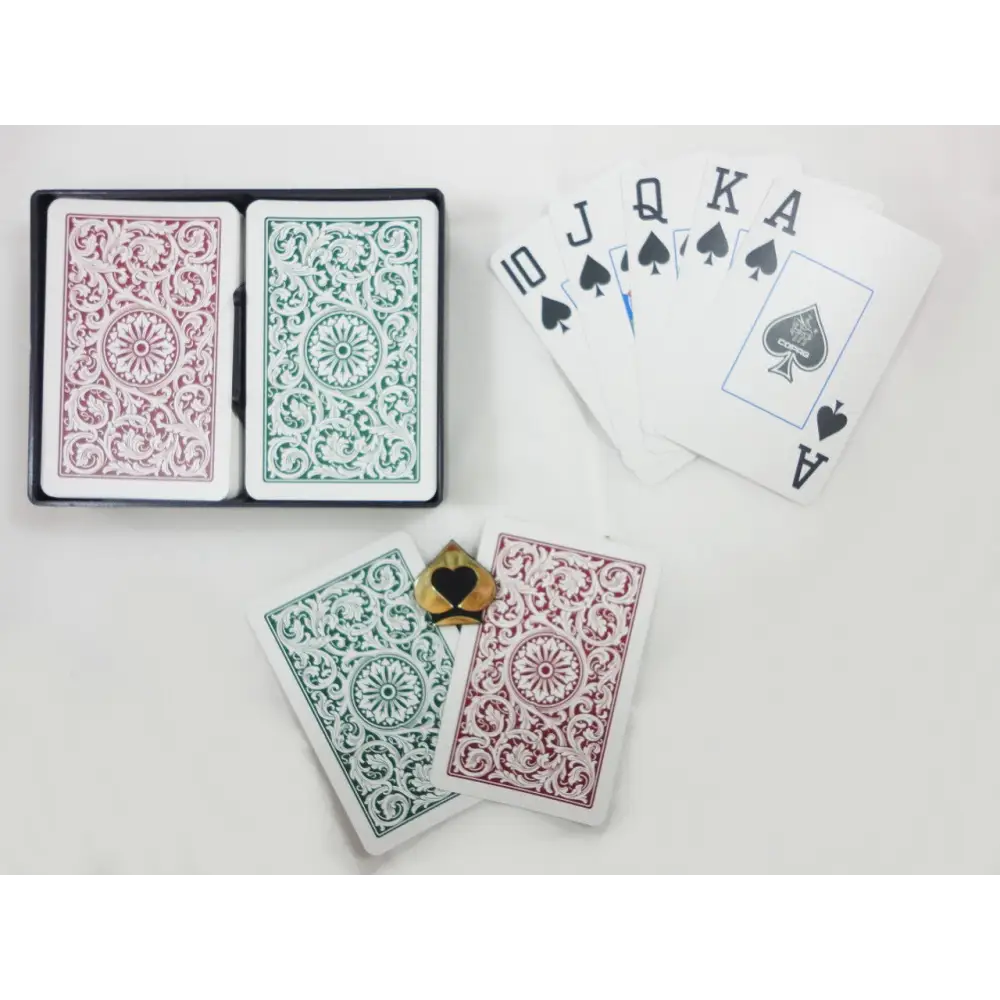 Bridge Super Index 1546 Green Burgundy 12 Setups COPAG Case