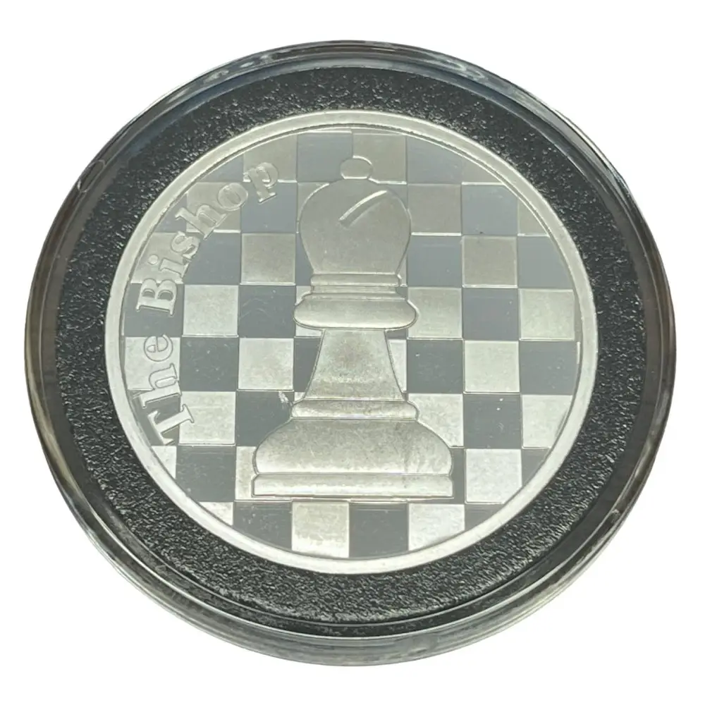Chess Coin - The Bishop: 1 Troy Oz.999 Silver Round - 1 9/16 in. Dia. - Chess Gift