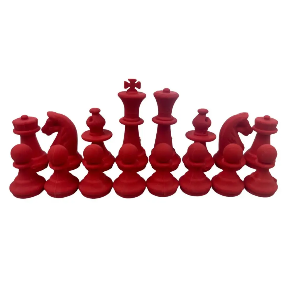 Red Chess Eraser Set