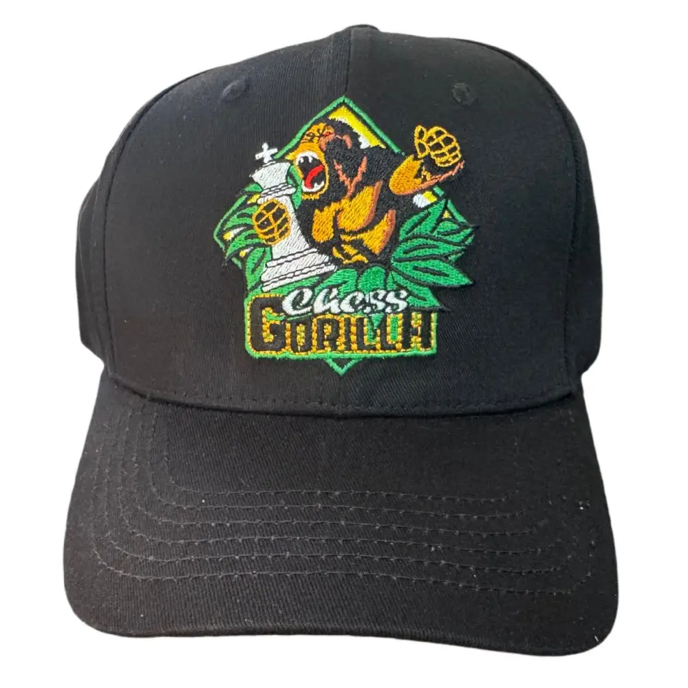 Chess Gorilla Embroidered hat front view