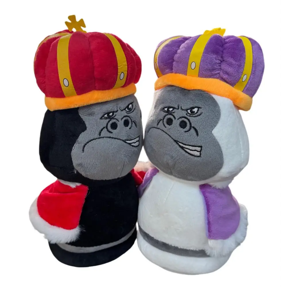 Snow Gorilla and Silverback plush stuffed animal pair