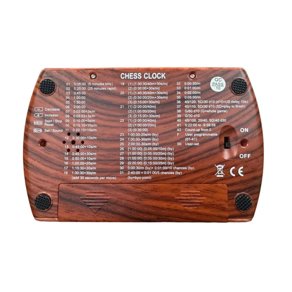 Bottom of Chess Gorilla Wood Grain Clock