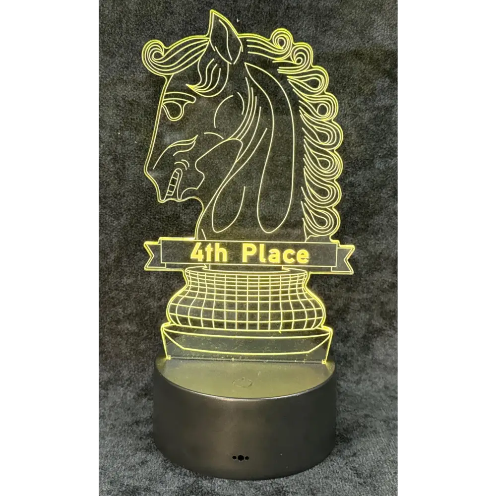 Chess Knight light 4th place trophy