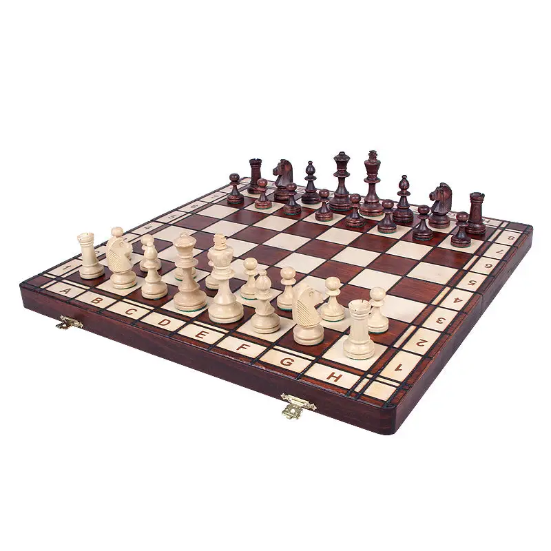 Chess Set Jowisz Champion Polish Wood - Folding Board and Chess Pieces