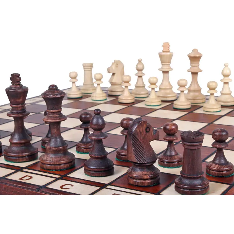 Chess Set Jowisz Champion Polish Wood - Folding Board and Chess Pieces