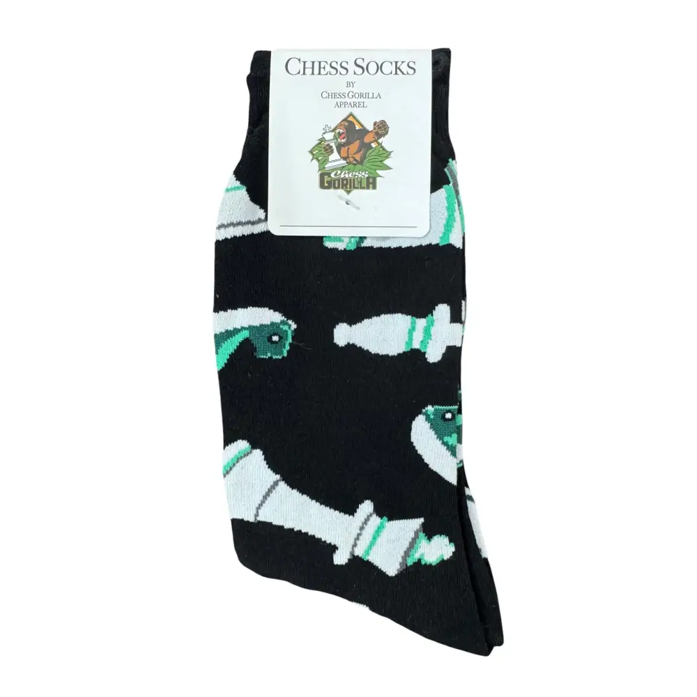 Black White Mint Chess Socks