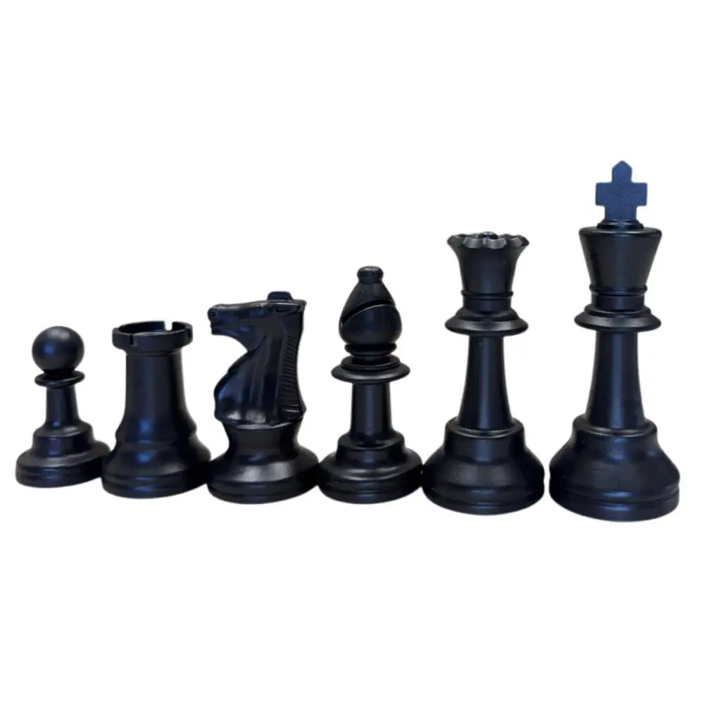 Color Club Special Chess Pieces - Single side 17 pieces - 2 Queens - Black - Chess Pieces