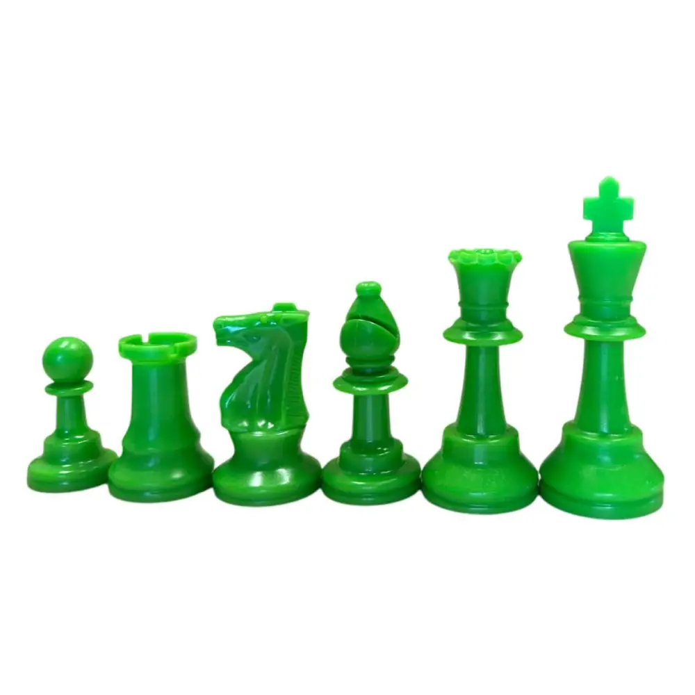 Color Club Special Chess Pieces - Single side 17 pieces - 2 Queens - Neon Green - Chess Pieces