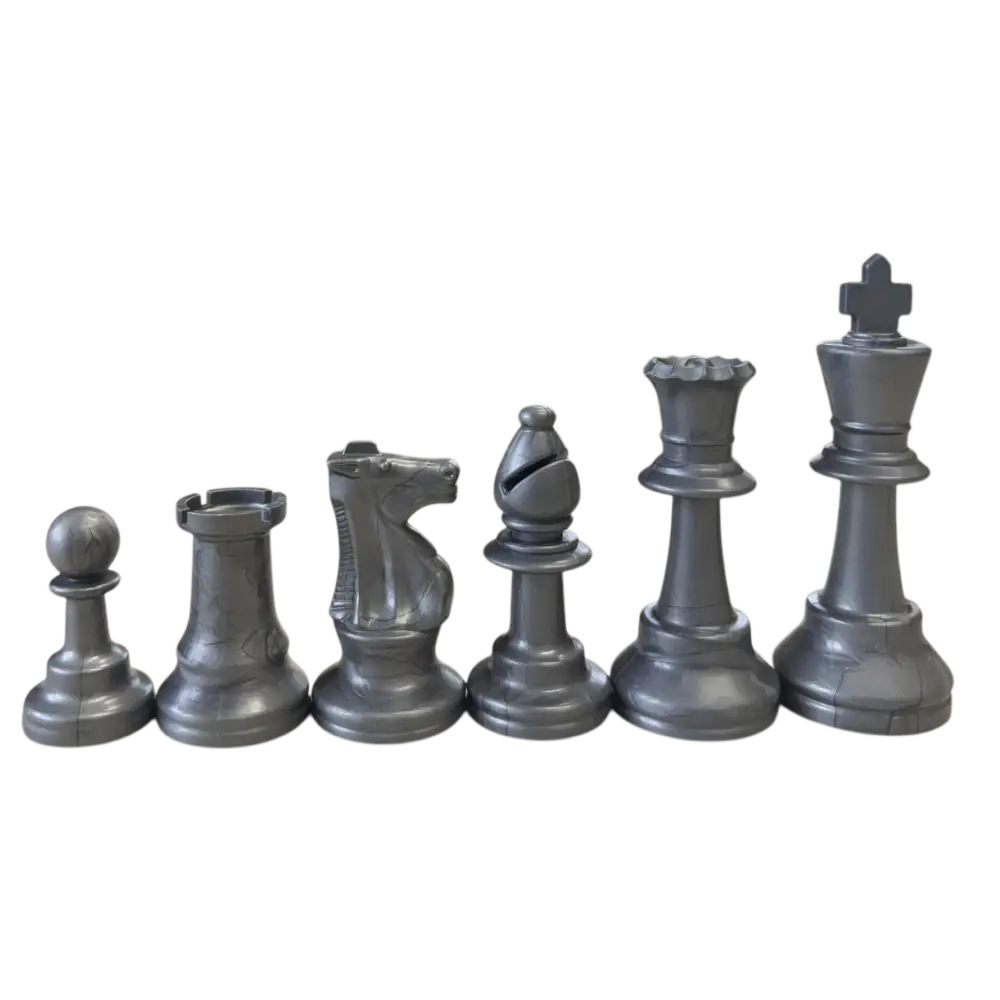 Color Club Special Chess Pieces - Single side 17 pieces - 2 Queens - Silver - Chess Pieces