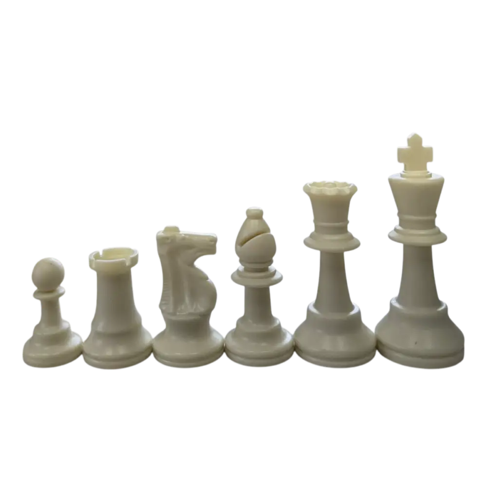 Color Club Special Chess Pieces - Single side 17 pieces - 2 Queens - White - Chess Pieces