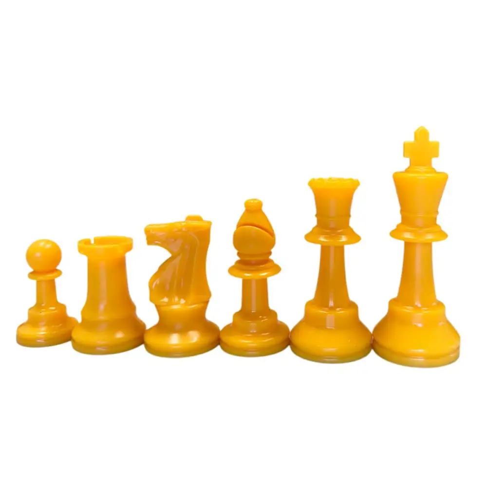 Color Club Special Chess Pieces - Single side 17 pieces - 2 Queens - Yellow - Chess Pieces