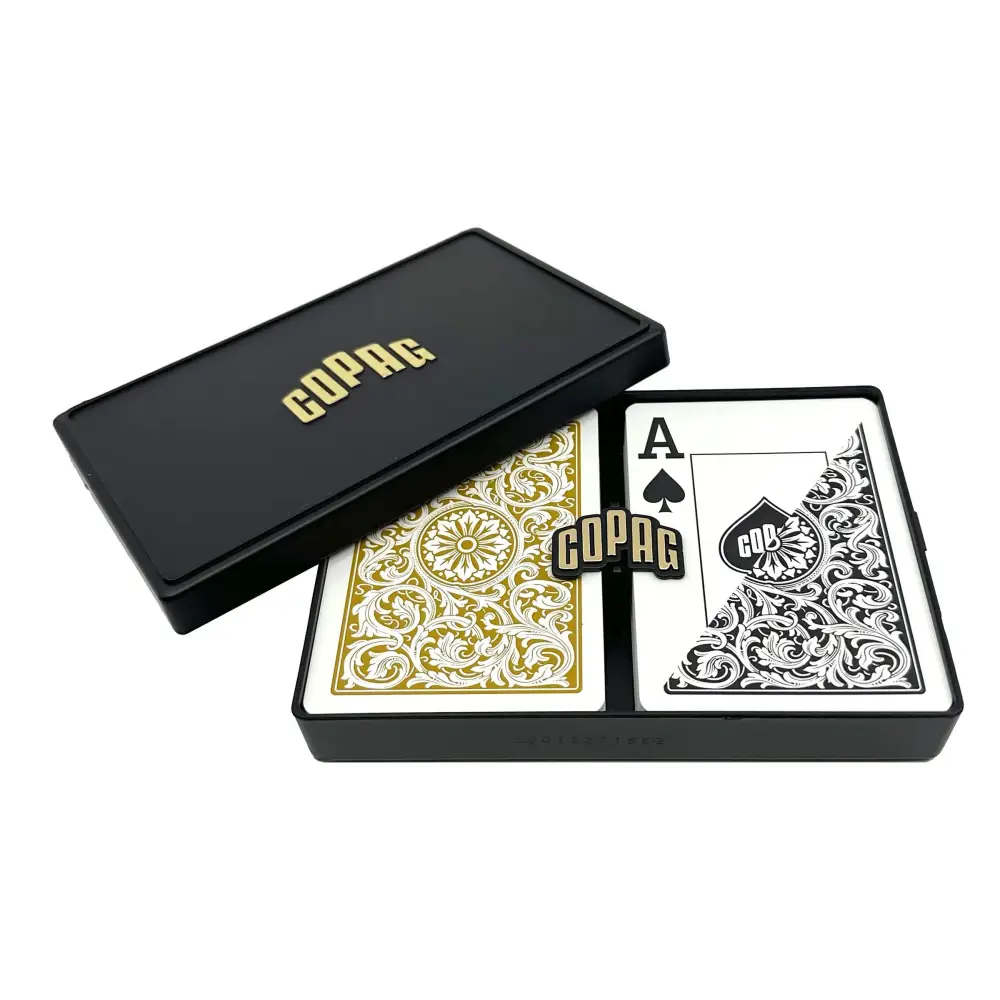 Copag Poker Gold Black Jumbo Index Plastic Playing Cards