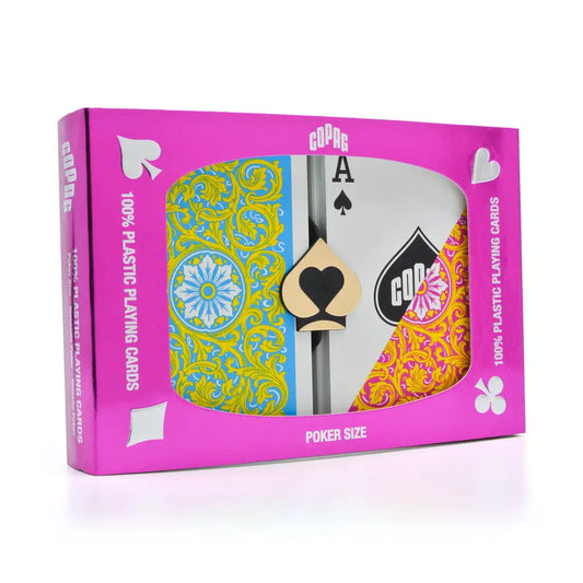 COPAG 1546 - Blue/Pink/Yellow - Reg Index - Poker Card