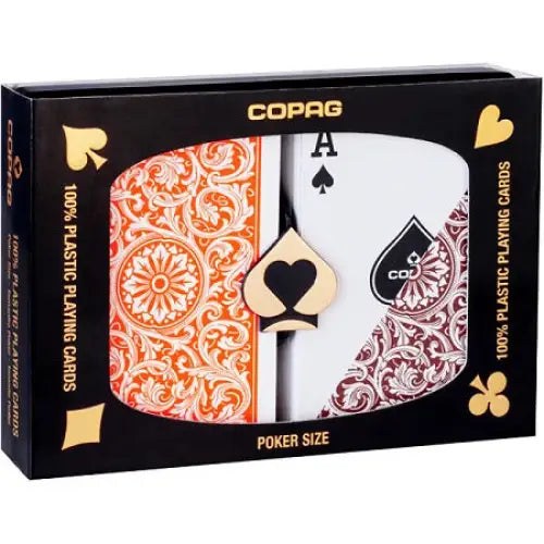Copag Orange Brown Reg Index Playing Cards