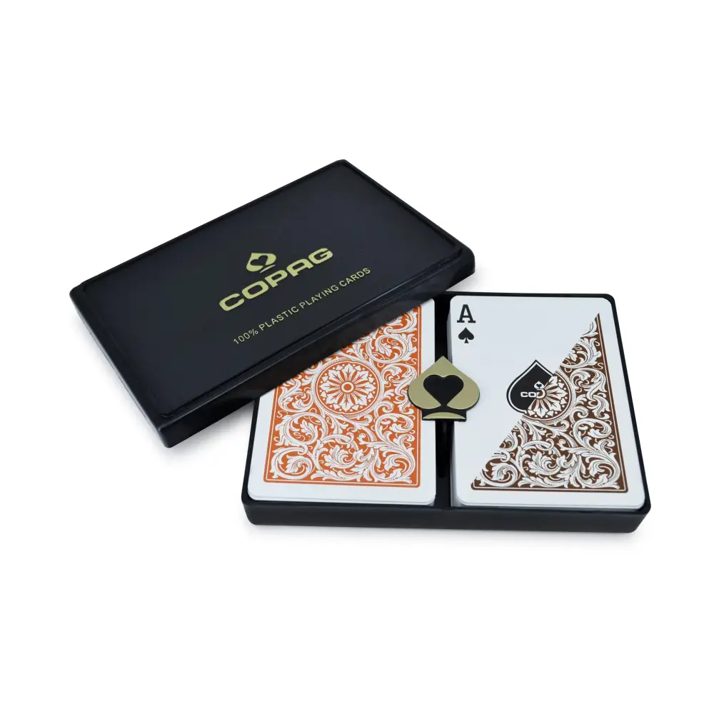 Copag 1546 Orange Brown Regular Index Poker Playing Cards