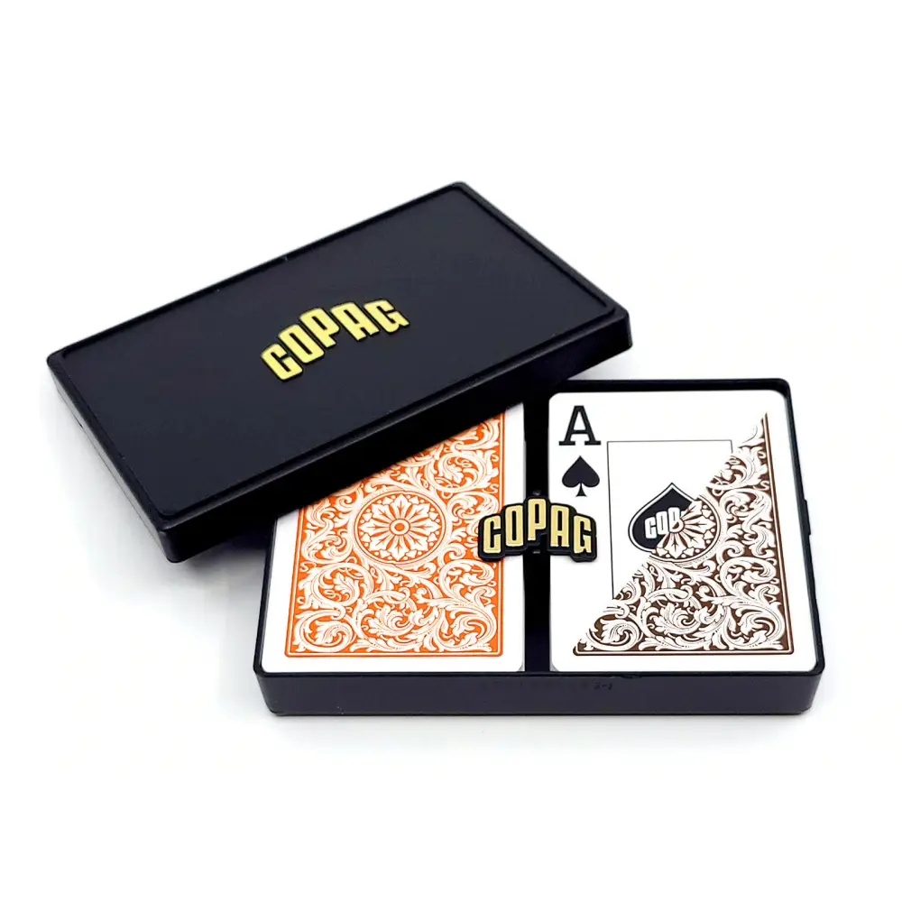 Orange Brown Super Index Poker Copag Playing Cards