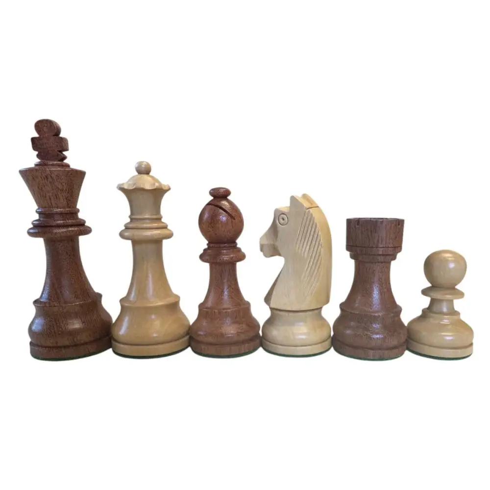 European Chess Set - Babul Wood - 4 Queens - 3x Weighted - 3 3/4 K - Chess Pieces