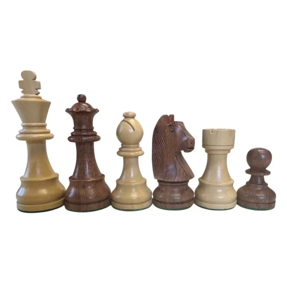 European Chess Set - Babul Wood - 4 Queens - 3x Weighted - 3 3/4 K - Chess Pieces