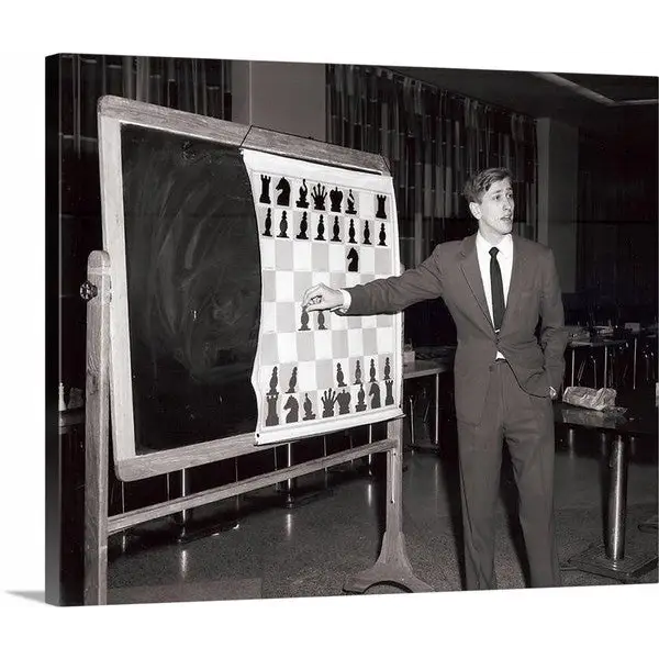 Fischer Simul Tour Canvas Collection - Kodak Park 1963-64 -20’’ X 24’’ size - Bobby Fischer at Demo - Chess Gift