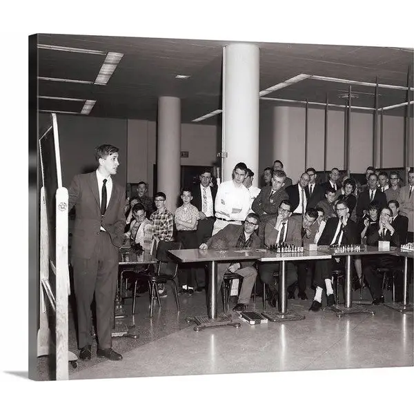 Fischer Simul Tour Canvas Collection - Kodak Park 1963-64 -20’’ X 24’’ size - Bobby Fischer at Demo During Lecture