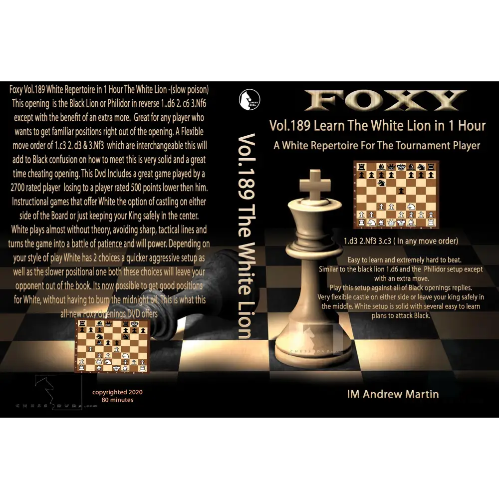 Foxy Chess Digital Download 189 White Repertoire in 1 Hour