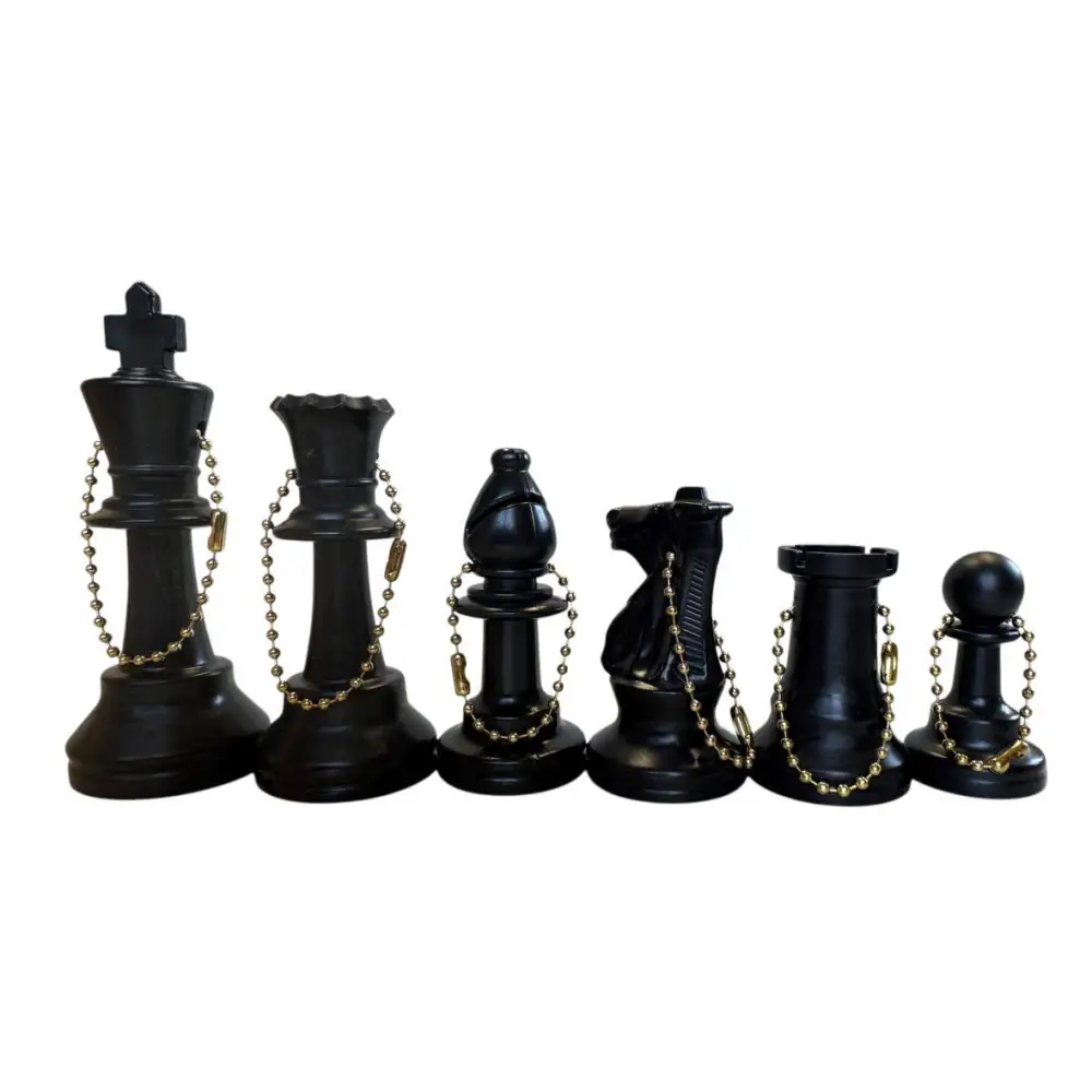 Full Side Plastic Chess KeyChains - Choice of Color - Black - Chess Accessories