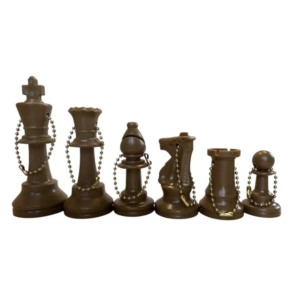 Full Side Plastic Chess KeyChains - Choice of Color - Gold - Chess Accessories