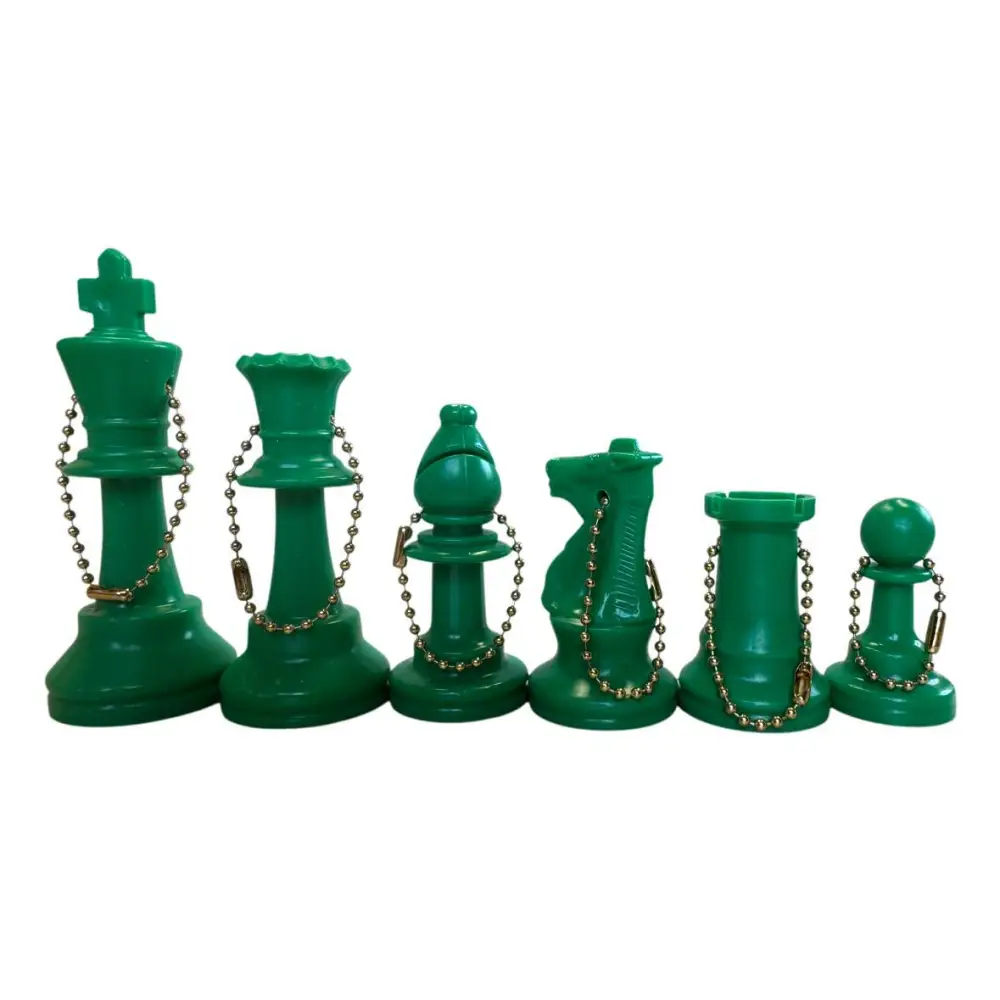 Full Side Plastic Chess KeyChains - Choice of Color - Green - Chess Accessories