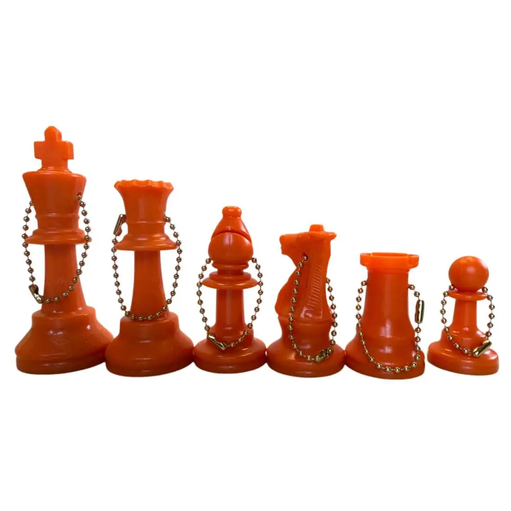 Full Side Plastic Chess KeyChains - Choice of Color - Orange - Chess Accessories