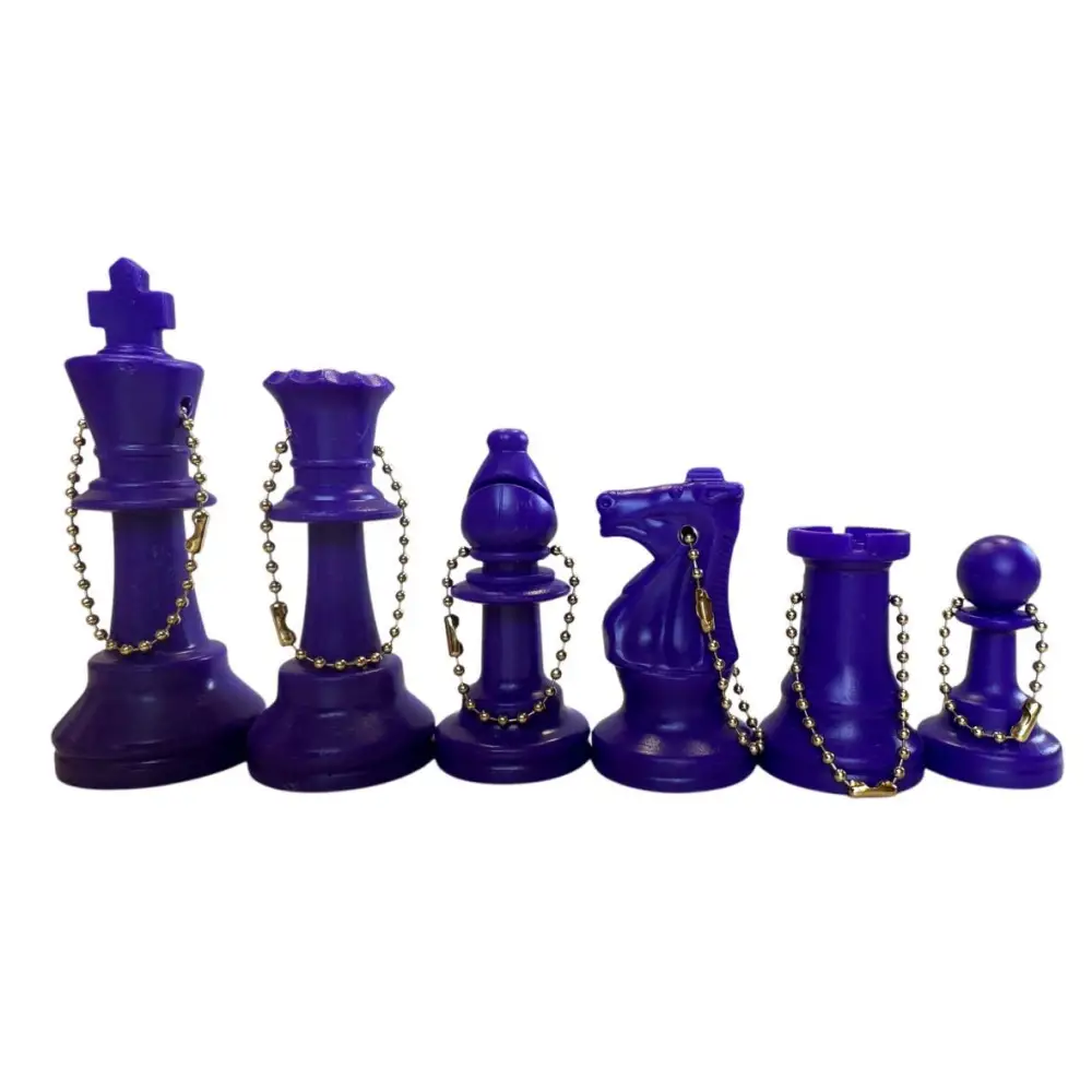 Full Side Plastic Chess KeyChains - Choice of Color - Purple - Chess Accessories