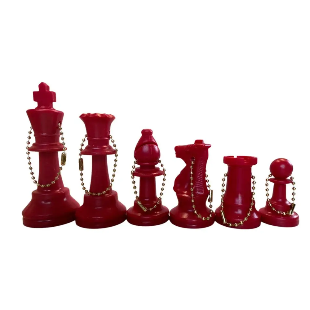 Full Side Plastic Chess KeyChains - Choice of Color - Red - Chess Accessories