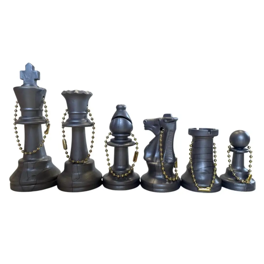 Full Side Plastic Chess KeyChains - Choice of Color - Silver - Chess Accessories