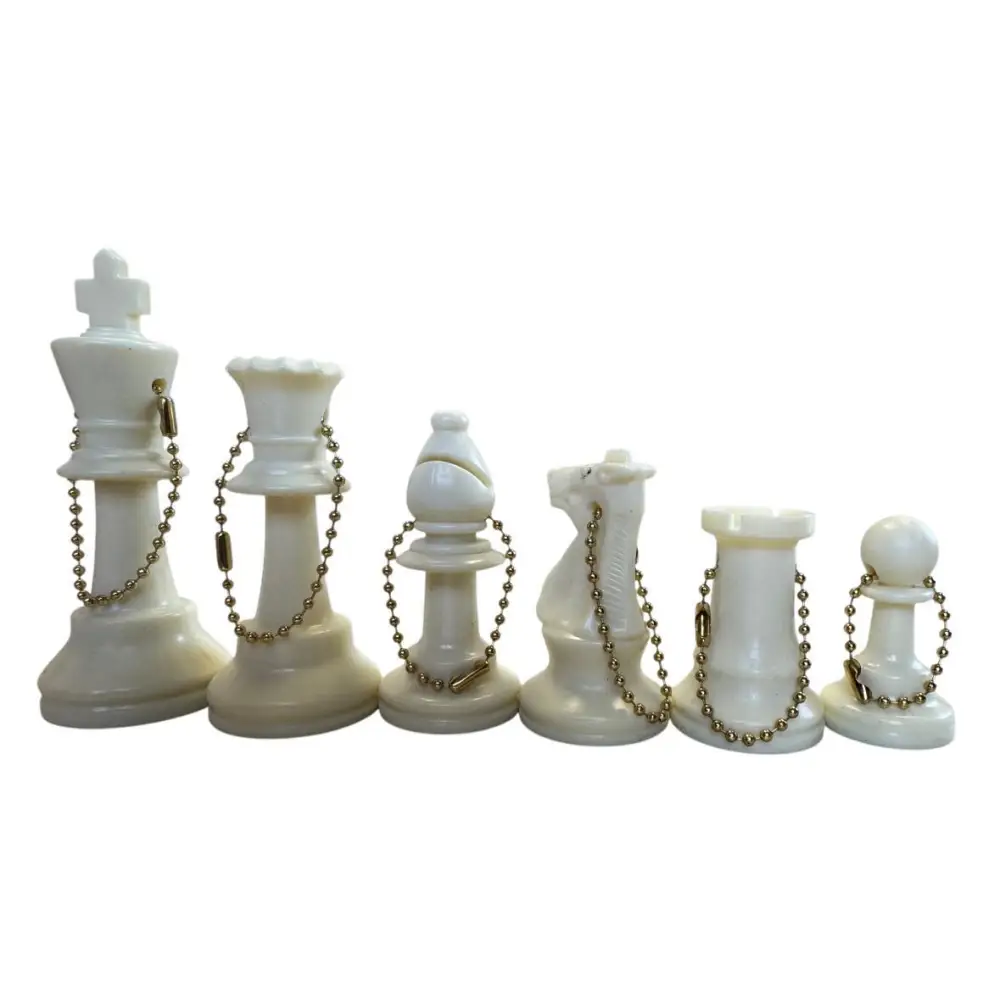 White Chess Keychain Side
