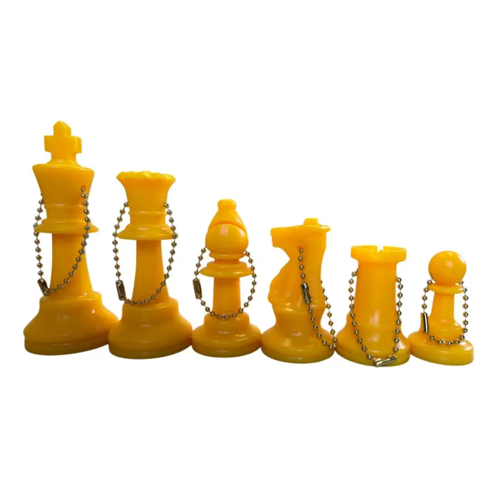 Full Side Plastic Chess KeyChains - Choice of Color - Yellow - Chess Accessories